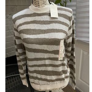 NWT A New Day Beige & Brown Animal Striped Sweater